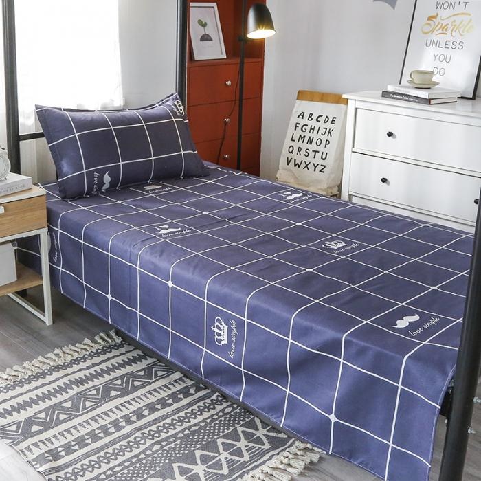 91家纺网 家纺一手货源 找家纺 （总）2025水洗棉印花学生宿舍六件套 羽丝绒床垫床单款六件套