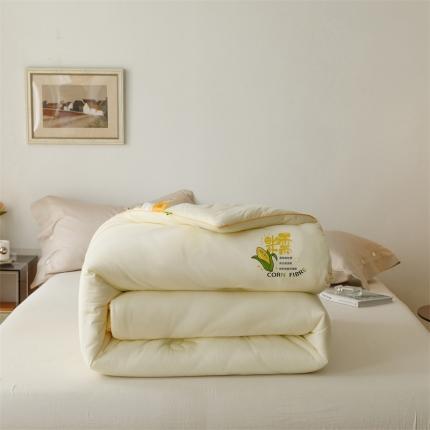 91家纺网 家纺一手货源 找家纺 优被业 2024新款玉米软糯被 玉米软糯被 纯黄
