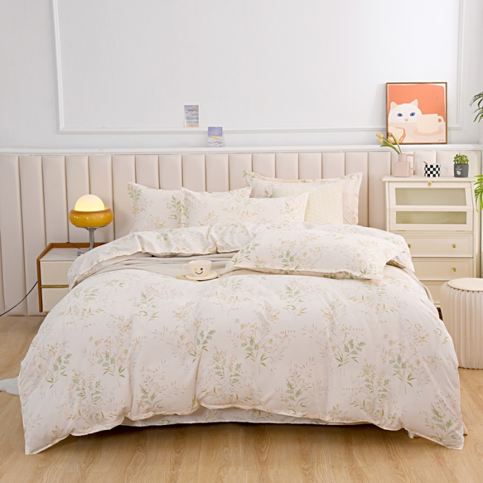 91家纺网 家纺一手货源 找家纺 梵巢家纺 芦荟棉三四件套，床单，被套，枕套化纤四件套仙草