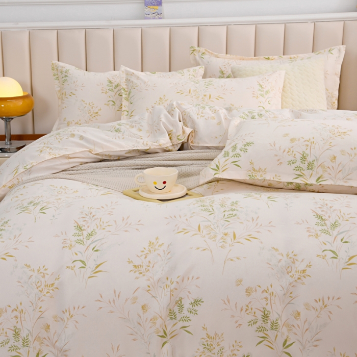 91家纺网 家纺一手货源 找家纺 梵巢家纺 芦荟棉三四件套，床单，被套，枕套化纤四件套仙草