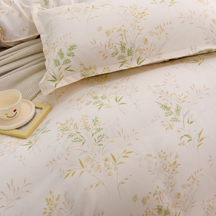91家纺网 家纺一手货源 找家纺 梵巢家纺 芦荟棉三四件套，床单，被套，枕套化纤四件套仙草