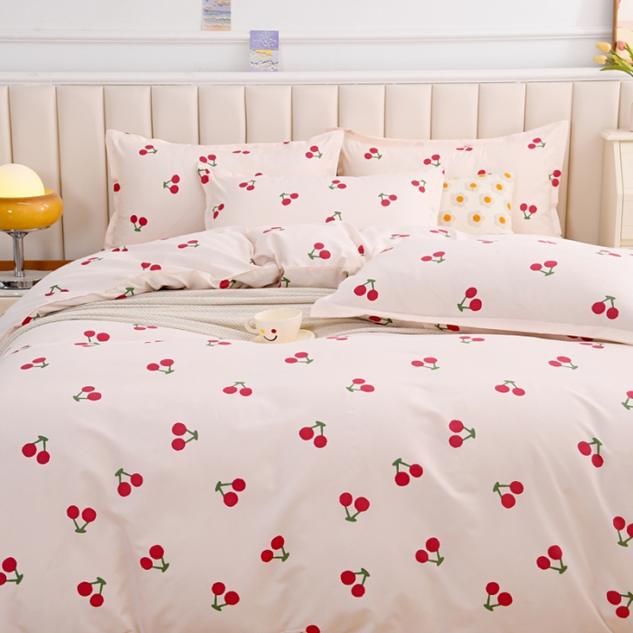 91家纺网 家纺一手货源 找家纺 梵巢家纺 芦荟棉被套，被罩化纤被套樱桃