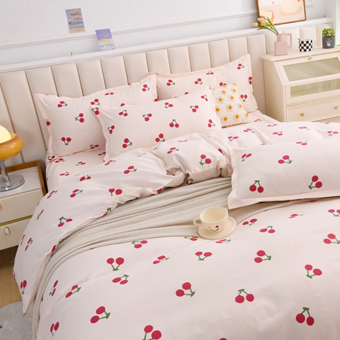 91家纺网 家纺一手货源 找家纺 梵巢家纺 芦荟棉被套，被罩化纤被套樱桃