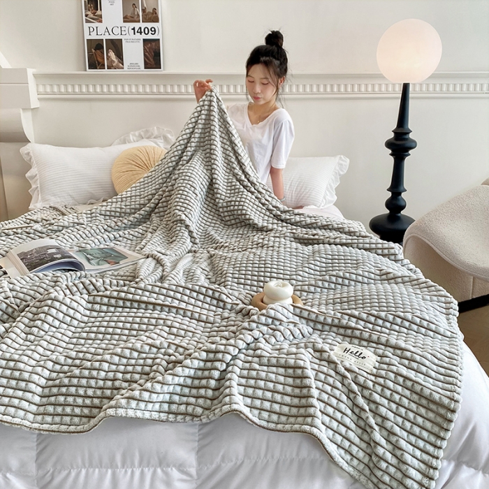 91家纺网 家纺一手货源 找家纺 （总加厚纯色毛毯素色毛毯格子学生宿舍魔法绒牛奶绒雪花绒午睡毯法莱绒毯子