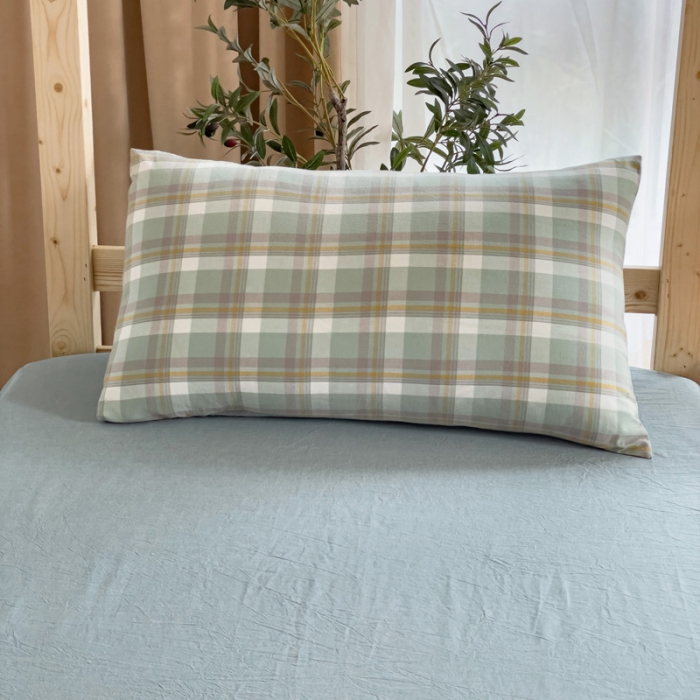 91家纺网 家纺一手货源 找家纺 玖弘家居 2023新款A类全棉色织学生上下铺三件套 简兮绿