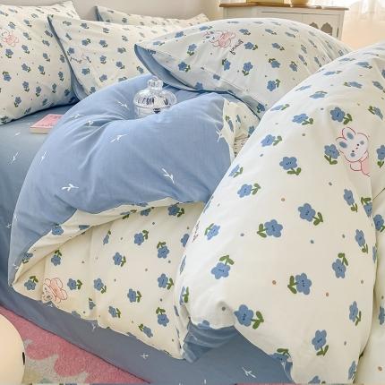 91家纺网 家纺一手货源 找家纺 （总）小懒猪 2023新款春夏全棉小清新系列四件套