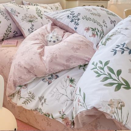 91家纺网 家纺一手货源 找家纺 （总）小懒猪 2023新款春夏全棉小清新系列四件套