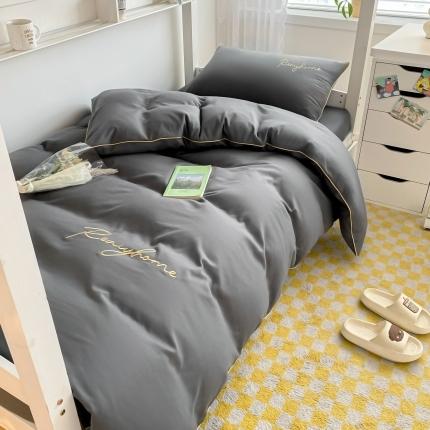 91家纺网 家纺一手货源 找家纺 （总）梦幻之城 2023新款水洗棉刺绣四件套-卡芙学生季系列