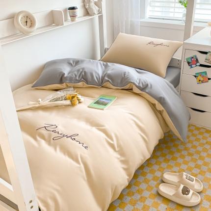 91家纺网 家纺一手货源 找家纺 （总）梦幻之城 2023新款水洗棉刺绣四件套-卡芙学生季系列