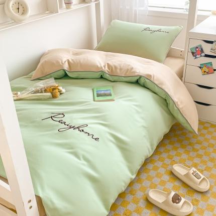 91家纺网 家纺一手货源 找家纺 （总）梦幻之城 2023新款水洗棉刺绣四件套-卡芙学生季系列