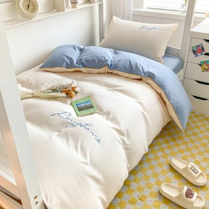 91家纺网 家纺一手货源 找家纺 （总）梦幻之城 2023新款水洗棉刺绣四件套-卡芙学生季系列