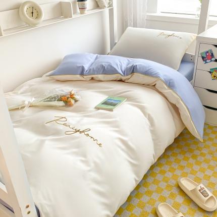 91家纺网 家纺一手货源 找家纺 （总）梦幻之城 2023新款水洗棉刺绣四件套-卡芙学生季系列