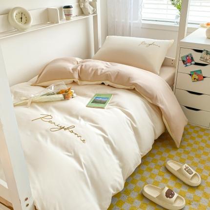 91家纺网 家纺一手货源 找家纺 （总）梦幻之城 2023新款水洗棉刺绣四件套-卡芙学生季系列