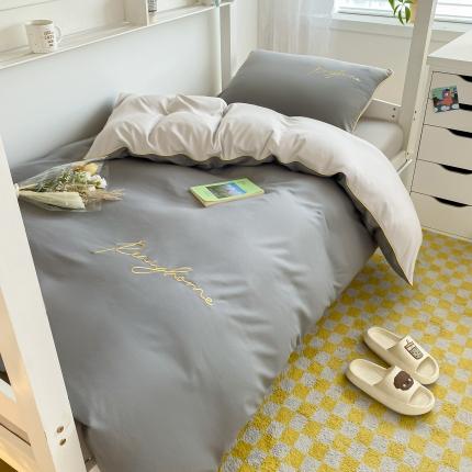 91家纺网 家纺一手货源 找家纺 （总）梦幻之城 2023新款水洗棉刺绣四件套-卡芙学生季系列