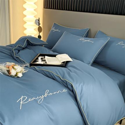 91家纺网 家纺一手货源 找家纺 （总）梦幻之城 2023新款水洗棉刺绣四件套-卡芙系列