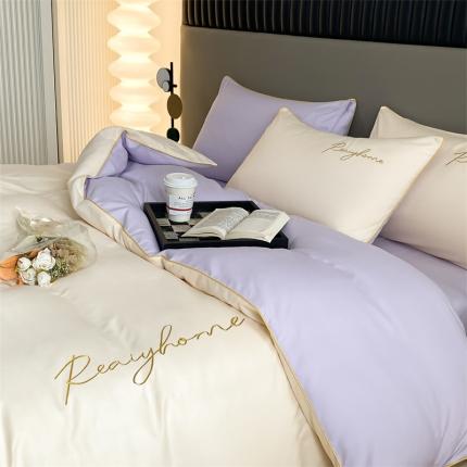 91家纺网 家纺一手货源 找家纺 （总）梦幻之城 2023新款水洗棉刺绣四件套-卡芙系列