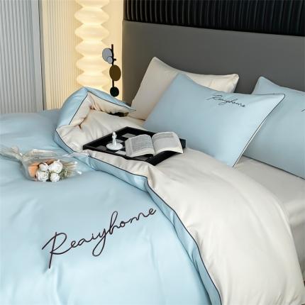 91家纺网 家纺一手货源 找家纺 （总）梦幻之城 2023新款水洗棉刺绣四件套-卡芙系列