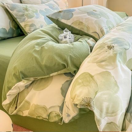 91家纺网 家纺一手货源 找家纺 （总）小懒猪 2023新款春夏全棉小清新系列四件套