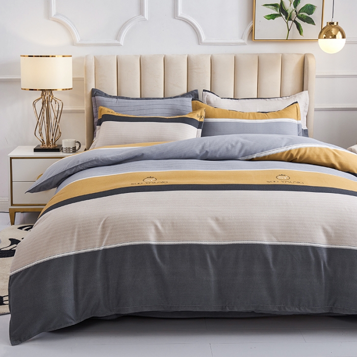 91家纺网 家纺一手货源 找家纺 鑫缘 2025新款印花植物羊绒加厚磨毛单被套 范特西-黄