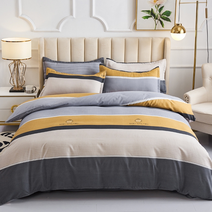 91家纺网 家纺一手货源 找家纺 鑫缘 2025新款印花植物羊绒加厚磨毛单被套 范特西-黄