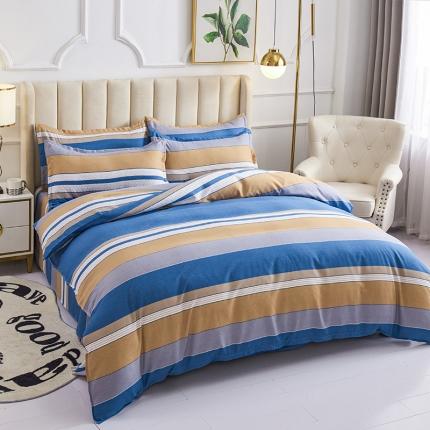 91家纺网 家纺一手货源 找家纺 鑫缘 2025新款印花植物羊绒加厚磨毛单被套 卡斯印象-蓝,卡斯印象-蓝