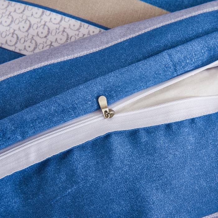 91家纺网 家纺一手货源 找家纺 鑫缘 2025新款印花植物羊绒加厚磨毛单被套 卡斯印象-蓝