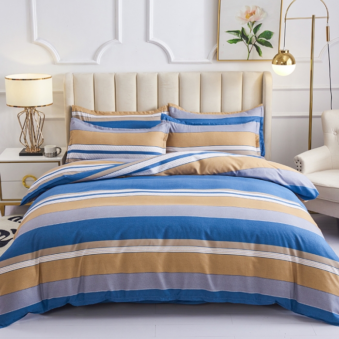 91家纺网 家纺一手货源 找家纺 鑫缘 2025新款印花植物羊绒加厚磨毛单被套 卡斯印象-蓝