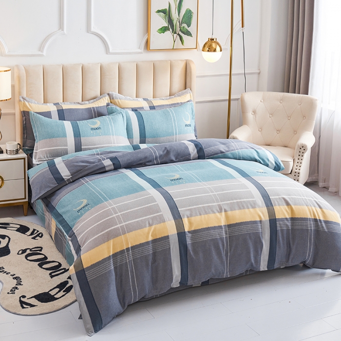 91家纺网 家纺一手货源 找家纺 鑫缘 2025新款印花植物羊绒加厚磨毛单被套 梦幻月亮