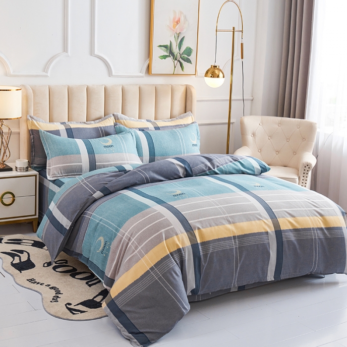 91家纺网 家纺一手货源 找家纺 鑫缘 2025新款印花植物羊绒加厚磨毛单被套 梦幻月亮