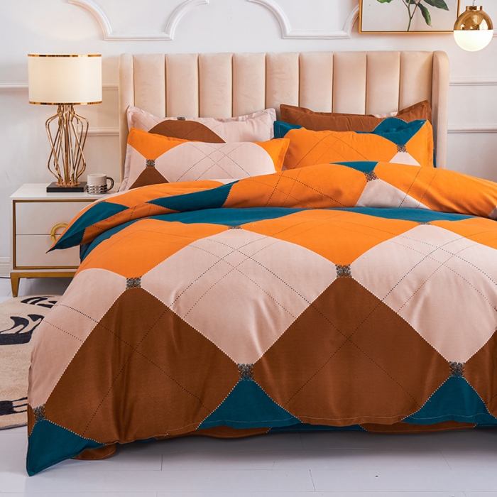 91家纺网 家纺一手货源 找家纺 鑫缘 2025新款印花植物羊绒加厚磨毛单被套 时代广场