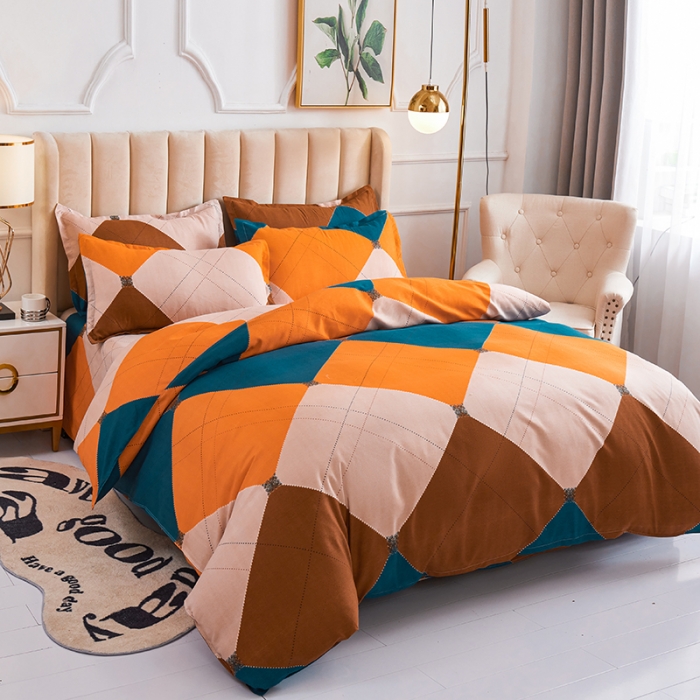 91家纺网 家纺一手货源 找家纺 鑫缘 2025新款印花植物羊绒加厚磨毛单被套 时代广场