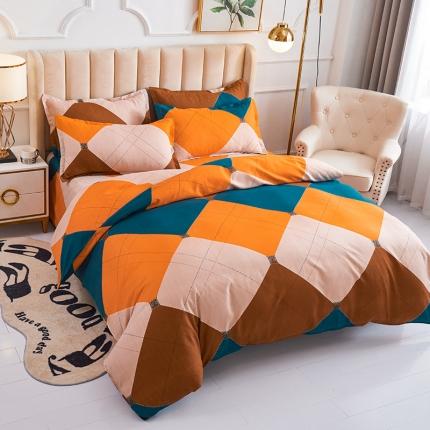 91家纺网 家纺一手货源 找家纺 鑫缘 2025新款印花植物羊绒加厚磨毛单被套 时代广场,时代广场