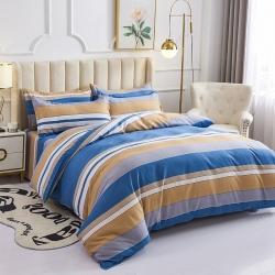 91家纺网 家纺一手货源 找家纺 鑫缘2025新款印花植物羊绒加厚磨毛四件套1.2米学生三件套 卡斯印象-蓝,卡斯印象-蓝