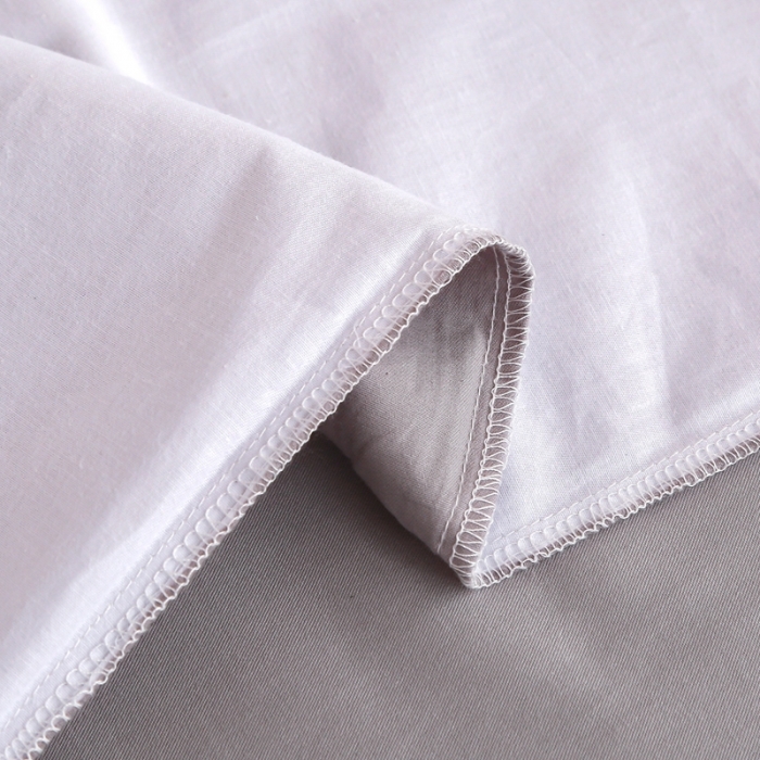 91家纺网 家纺一手货源 找家纺 乐旗 2023新款全棉13372纯色三件套木头床风格 白+灰