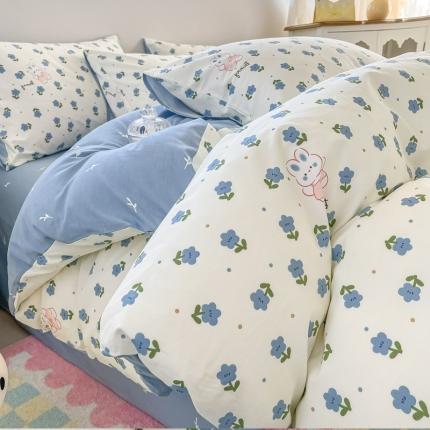 小懒猪 2023新款春夏全棉小清新系列四件套 芳兰