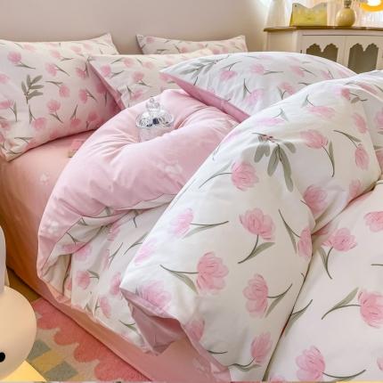 小懒猪 2023新款春夏全棉小清新系列四件套 花意浓