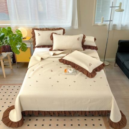 91家纺网 家纺一手货源 找家纺 （总）OL家纺 2023新款双面天丝床盖床毯夏被三件套-雅韵