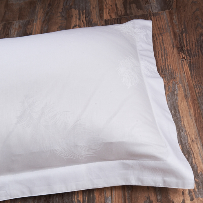 91家纺网 家纺一手货源 找家纺 罗菲尼 2025新款全棉贡缎喷气提花酒店四件套 羽毛花