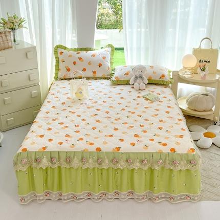 91家纺网 家纺一手货源 找家纺 （总）八十八家纺 2023新款全棉加厚夹棉蕾丝单床裙纯棉韩版公主风床罩