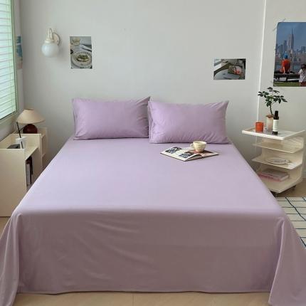 尔米 2023新款水洗棉纯色单品床单 淡紫