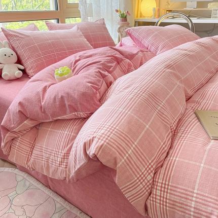 91家纺网 家纺一手货源 找家纺 （总）卡巴伦家纺 2023新款纯棉A类40支色织水洗棉四件套