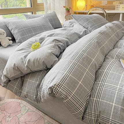 91家纺网 家纺一手货源 找家纺 （总）卡巴伦家纺 2023新款纯棉A类40支色织水洗棉四件套