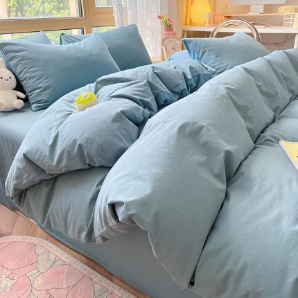 91家纺网 家纺一手货源 找家纺 （总）卡巴伦家纺 2023新款纯棉A类40支色织水洗棉四件套