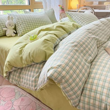 91家纺网 家纺一手货源 找家纺 （总）卡巴伦家纺 2023新款纯棉A类40支色织水洗棉四件套