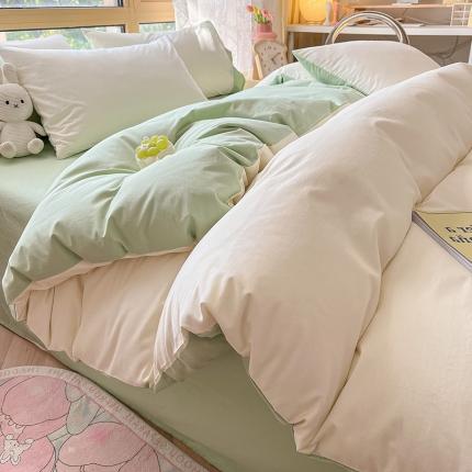 91家纺网 家纺一手货源 找家纺 （总）卡巴伦家纺 2023新款纯棉A类40支色织水洗棉四件套