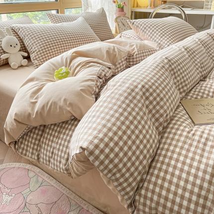 91家纺网 家纺一手货源 找家纺 （总）卡巴伦家纺 2023新款纯棉A类40支色织水洗棉四件套