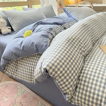 91家纺网 家纺一手货源 找家纺 （总）卡巴伦家纺 2023新款纯棉A类40支色织水洗棉四件套