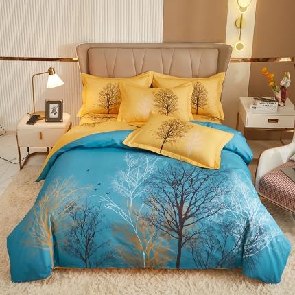 91家纺网 家纺一手货源 找家纺 （总）雲归梦 2023年新款加厚全棉生态磨毛大版四件套