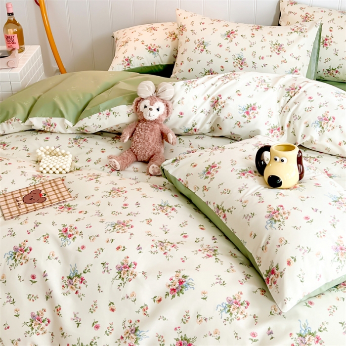 91家纺网 家纺一手货源 找家纺 顾里家纺 2023新款40支13372全棉印花四件套 春暖花开