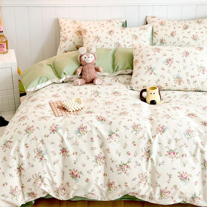 91家纺网 家纺一手货源 找家纺 顾里家纺 2023新款40支13372全棉印花四件套 春暖花开